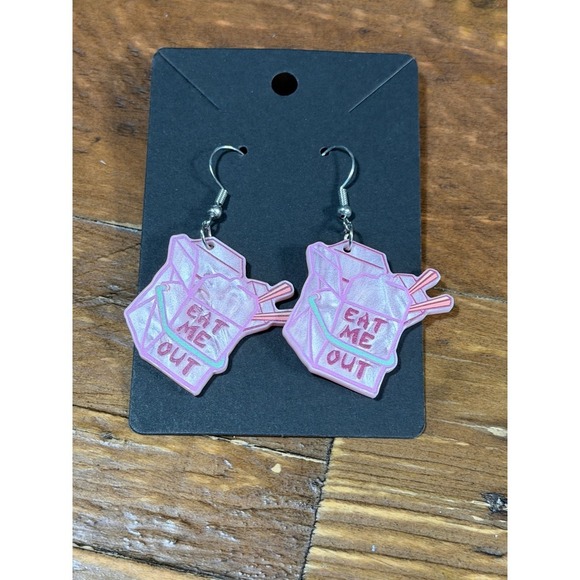 Jewelry - Eat me Out Dirty Humor Earrings
